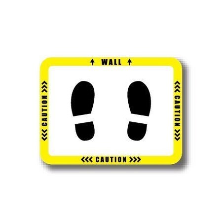 Ergomat 12in x 9in RECTANGLE SIGNS Caution / Wall DSV-SIGN 108 #2968 -UEN